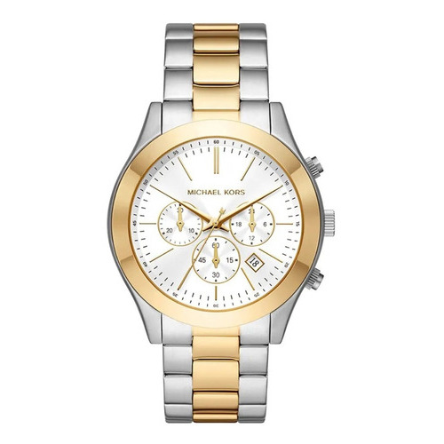 Reloj Michael Kors Slim Runway Multicolor Mk8986 E-watch Color de la correa Plata/Dorado Color del fondo Blanco