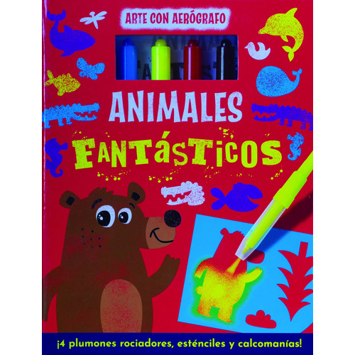 Arte con Aerógrafo: Animales Fantásticos.: Libro para colorear Arte con aerógrafo: Animales fantásticos, de Varios. Editorial Silver Dolphin (en español), tapa dura en español, 2022