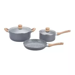 Bateria Cocina Granito Ceramica Hudson Antiadherente 5 Pzs