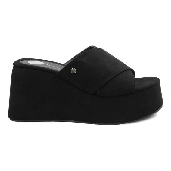 Sandalia Tipo Cuña Para Mujer Lob Footwear  Negro 83404499