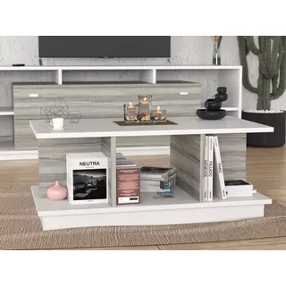 Mesa Ratona De Centro Moderna Living Melamina Texturada