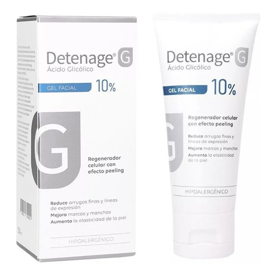 Detenage G Gel Facial 10% Ácido Glicólico Antiedad Arrugas Momento de aplicación Noche Tipo de piel Mixta