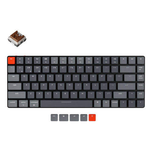 Teclado gamer bluetooth Keychron Version 2 K3 QWERTY inglés US color black con luz RGB