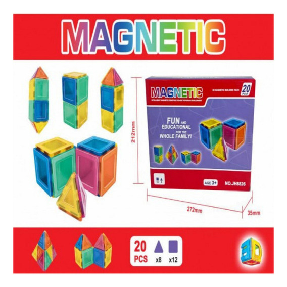 Bloques Magneticos Imantados Magnetic 20 Piezas Grupo 360