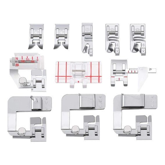 11 Piezas De Máquina De Coser Prensatelas Con Dobladillo