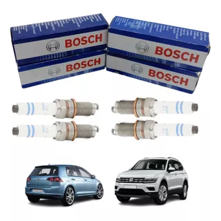 Kit 4 Bujias Bosch Vw Golf Tiguan 1.4 Tsi Doble Platino Alem