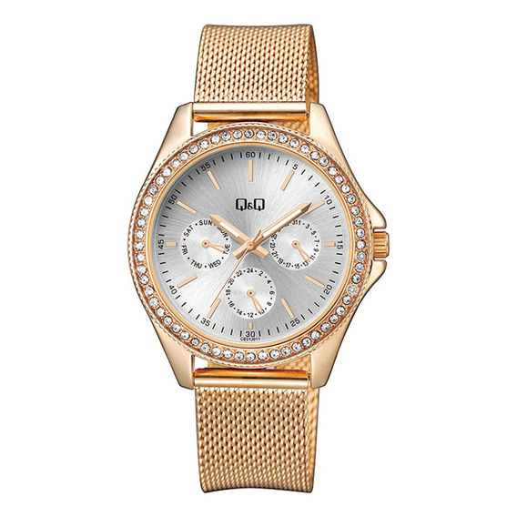 Reloj Para Mujer Q&q Ce01 Ce01j011y Oro Rosa