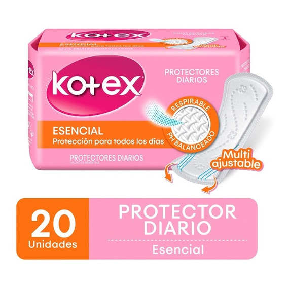 Protectores Diarios Femeninos Esencial Kotex X20 Unidades