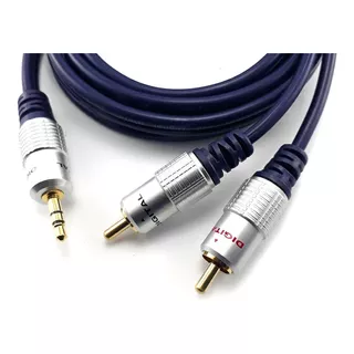 Cable 2*1 De Audio  2 Rca A Plug De 3,5mm. 90 Cm 