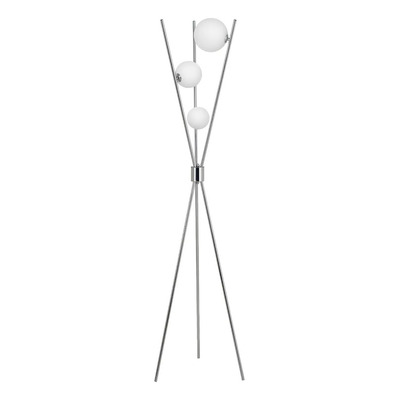 Lampara De Pie Tripode Luna 3 Luces Cromo Luz Desing Opal