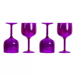 Copas Gin Acrilico 637 Ml - Pack 4 - Morado Traslucido