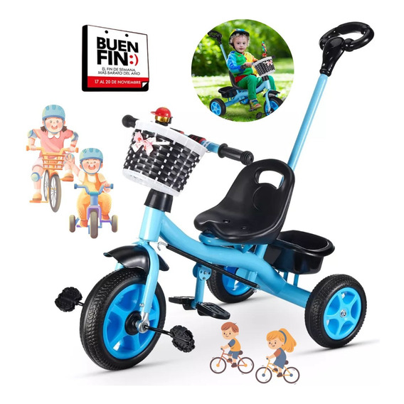 Triciclo Para Niños Y Niñas Plegable Portátil Multifuncional