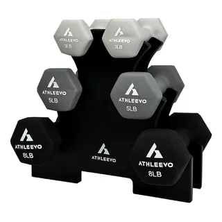 Set 6 Mancuernas Fitness Neopreno Hexagonales Base Gimnasio