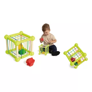 Brinquedo Desafio A Fio Cubo Com Elástico +12 Meses - Tateti
