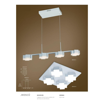 Plafon Moscú Led 4 Luces Moderno Calidad Excelente Blanco
