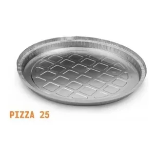 100 Prato De Aluminio Pizza 25cm - Mello Cor Cinza Liso