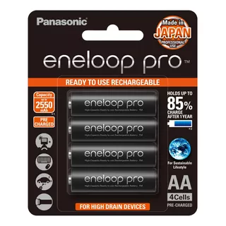 Panasonic- Pilas Aa Recargables, Eneloop Pro, 4 Piezas