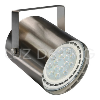 Spot Cabezal Cilindro Acero Platil Ar111 Apto Led Riel Local