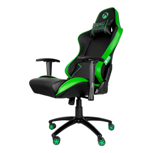 Silla Gamer Pro Xbox Piel Sintética Neg/ved Descansabrazos Color Negro