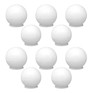 10 Globos Bolinha De Plastico 15cm Bocal 10cm Lustre Teto Cor Branco 110v/220v (bivolt)