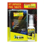 Kit Limpieza Tablet Celular Lcd Spray 60 Cc + 4 Paños Delta