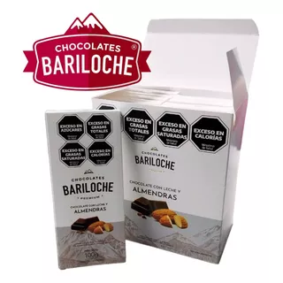 Chocolate Leche Bariloche Con Almendras Caja 10x100g Premium