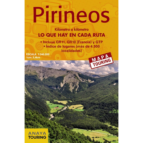 Mapa De Los Pirineos 1:340.000 - Desplegable - Touring  - *