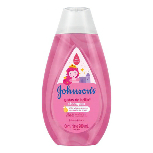 Shampoo Johnson's Baby Gotas de Brillo de aceite de argán en botella de 200mL por 1 unidad