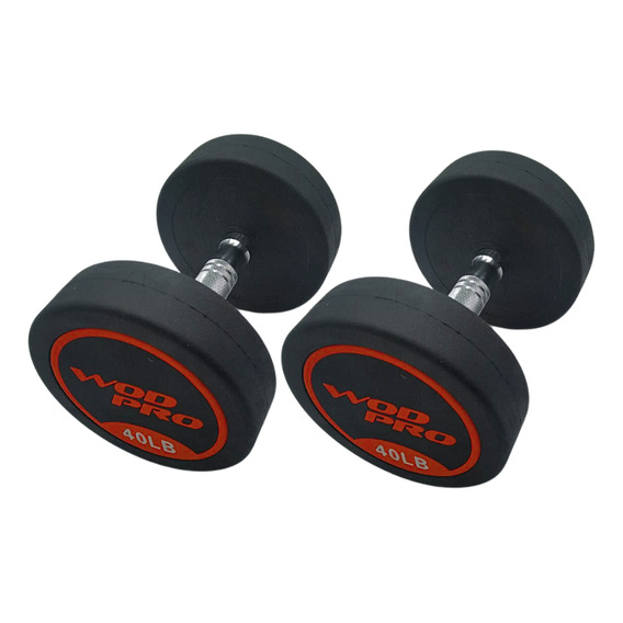 Par Mancuernas 40 Libras Pesas Redondas Wod Pro Goma Solida