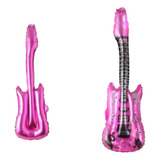 2 Globos Metálicos 46 Cm Guitarra Rosa