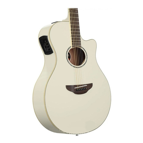 Guitarra Electroacústica Yamaha APX600 para diestros vintage white palo de rosa brillante