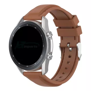 Pulseira 22mm Smartwatch Samsung Silicone Com Costura Cor Marrom