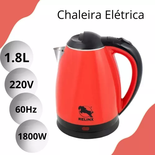 Jarra eléctrica Relinx Chaleira Elétrica 1,8 Litros Jarra Chaleira Elétrica  Inox 1,8 Litros 220v Café Água roja 220V 1.8L