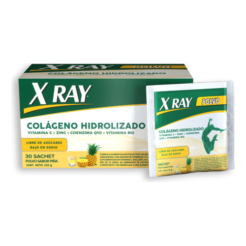X Ray Colágeno En Polvo Sabor A Piña 30 Sachet
