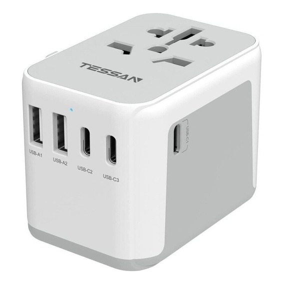 Adaptador De Enchufe Tipo I-australia, 3 Usb C+2 Usb, Toma D