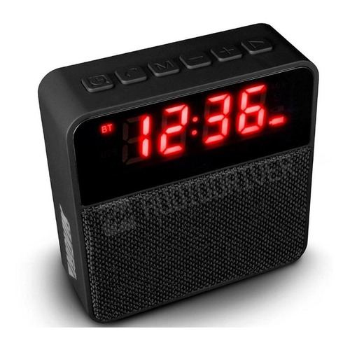 Reloj despertador Novik Chronos con altavoz Bluetooth, color negro