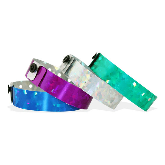 Pulseras Plastico Brillante O Glitter Personalizadas