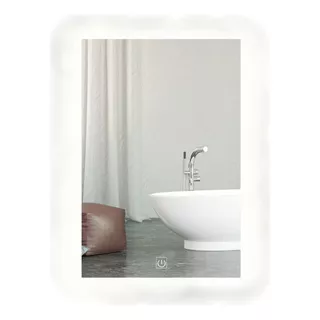 Espejo Luz Led Touch De 40 X 60cm Canto Biselado Baño 