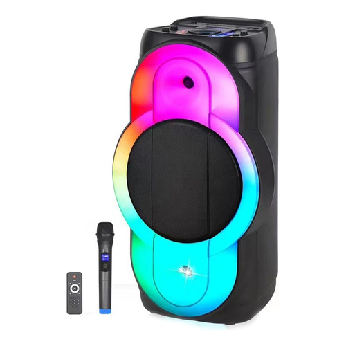 Parlante Portatil Rgb 1500w Bluetooth Microfono Kuchen Color Negro