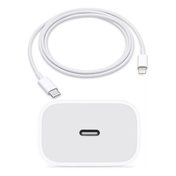 Cargador Apple 20w Carga Rápida + Usb-c A Lightning 2mt