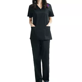 Uniforme Pijama Medica Enfermera Mujer Antifluido Cuello V  