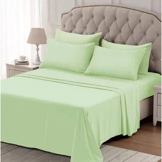 Juego De Sábanas Linea Blancaok Hotelera Onix Color Verde Agua Con Diseño Lisa Para Colchón De 200cm X 140cm X 30cm