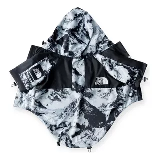 Impermeable Para Perro Chubasquero Estampado Gris Con Negro