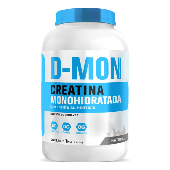 Suplemento Creatina Monohidratada D-mon 1 Kg 200 Servicios Sabor Natural