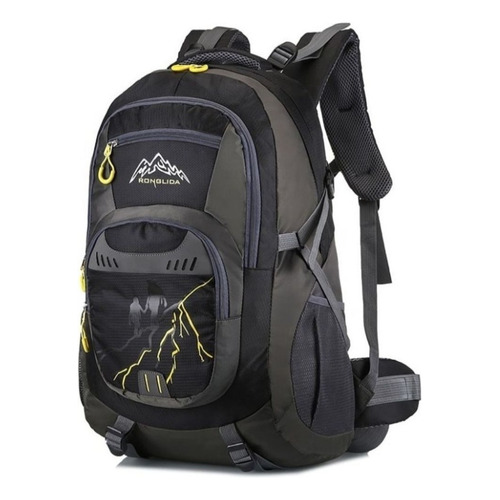 Mochila Grande Trekking Camping 50 Litros Impermeable Color Negro