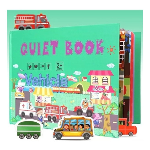 Libro Interactivo Montessori, Libro Silencioso Para Niños Color Traffic