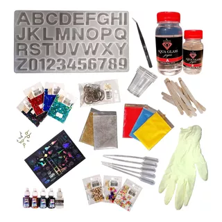 Kit Molde Silicona Letras Y Accesorios Joyería Manualidades