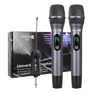 Micrófono Inalámbrico De 2 Mano Uhf Profesional Karaoke Kit