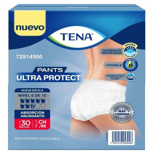 Ropa Interior Tena Pants Ultra Protect Adulto Mediano 30pzas Talla Mediano