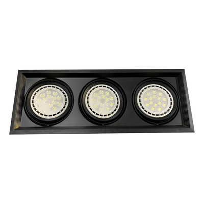 Spot Embutir 3 Luces Scenic Cardanico Profesional Ar111  Negro